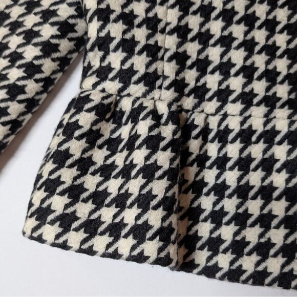 Charles Gray London Vintage Houndstooth Wool Jacket Womens Size 8 Ruffle Hem - Picture 6 of 7
